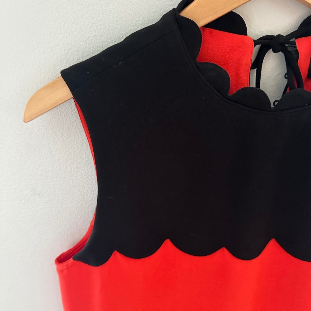 Victoria Beckham for Target - Deep Orange and Black Scallop Dress - Size M